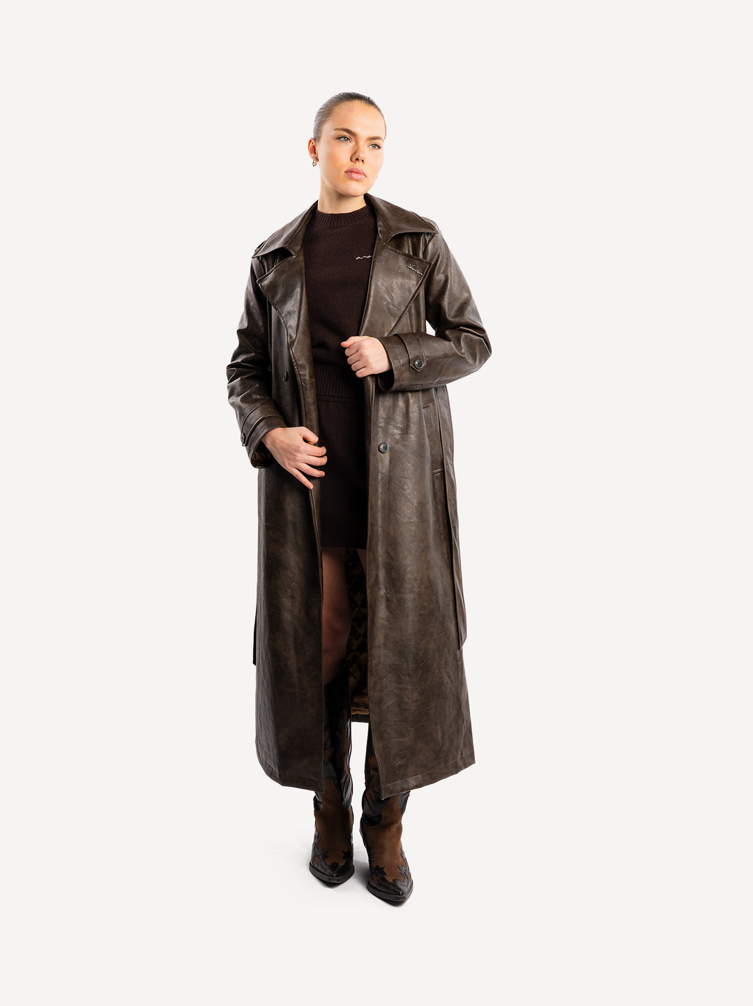 Another Vegan Leather Trench Coat Women