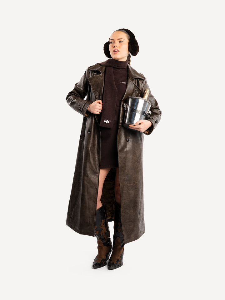 Another Vegan Leather Trench Coat Women