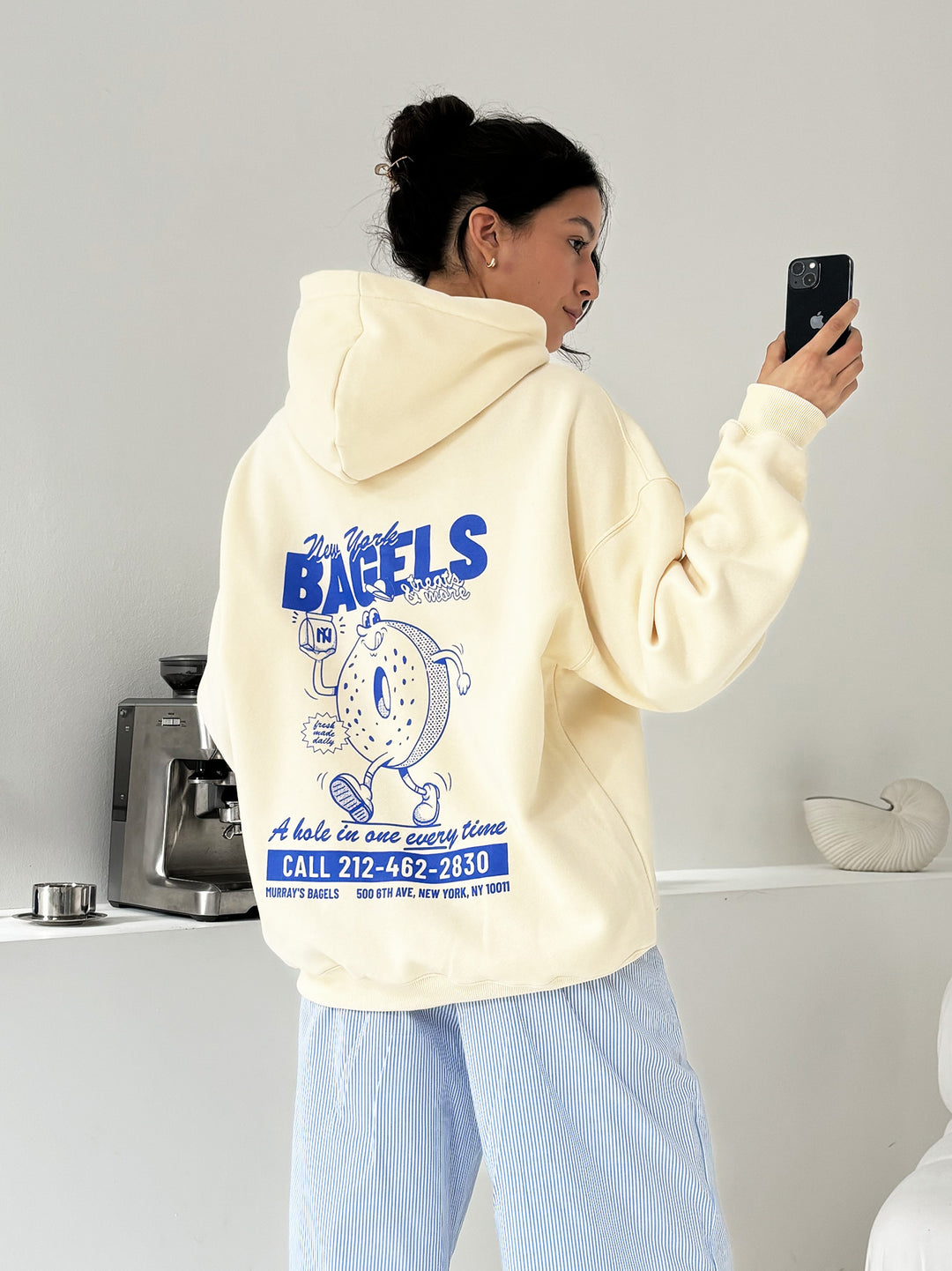 Sweatjacke New Yorker Damenjacke New York Bagel Oversized Hoodie