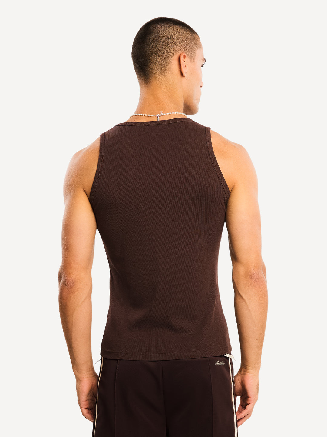 Crest Ripped Tanktop — Brown