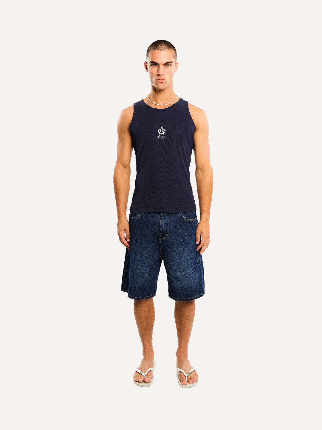 Crest Ripped Tanktop — Brown