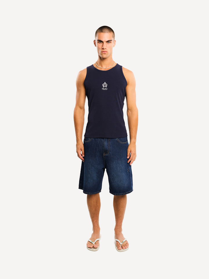 Crest Ripped Tanktop — Brown