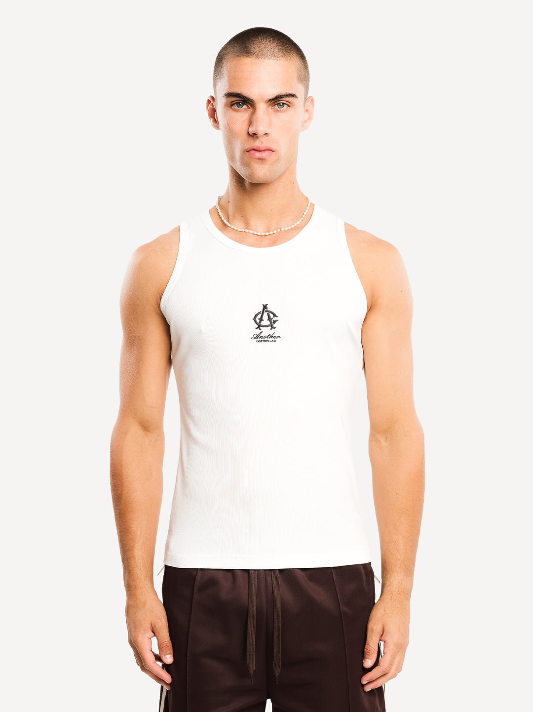 Crest Ripped Tanktop — Brown