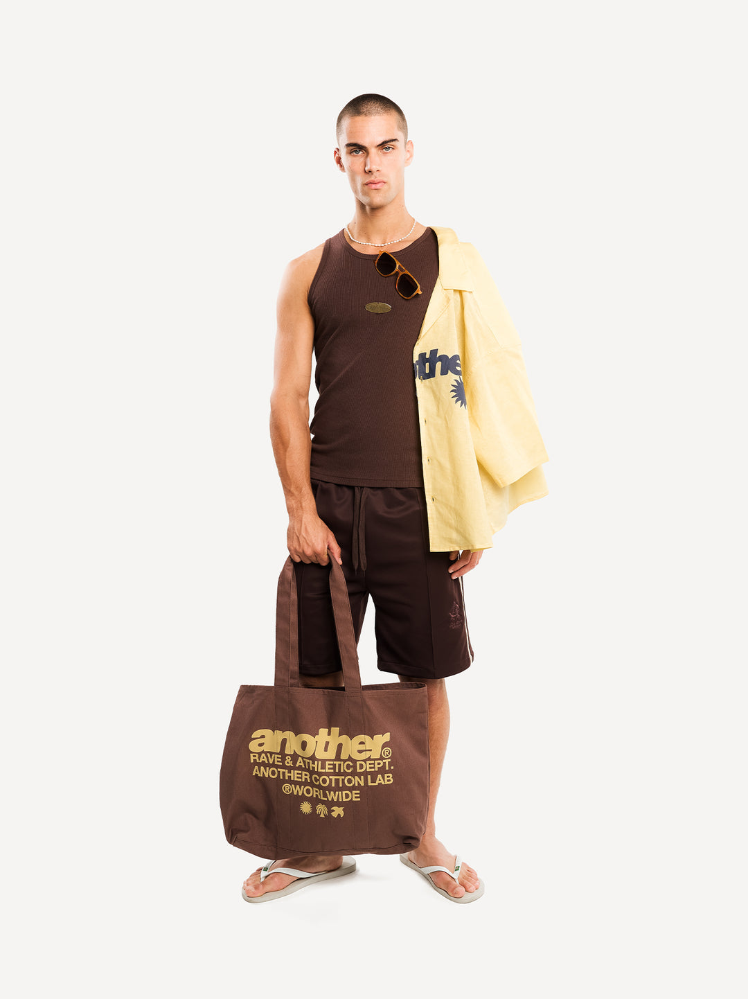 Patch Ripped Tanktop — Brown