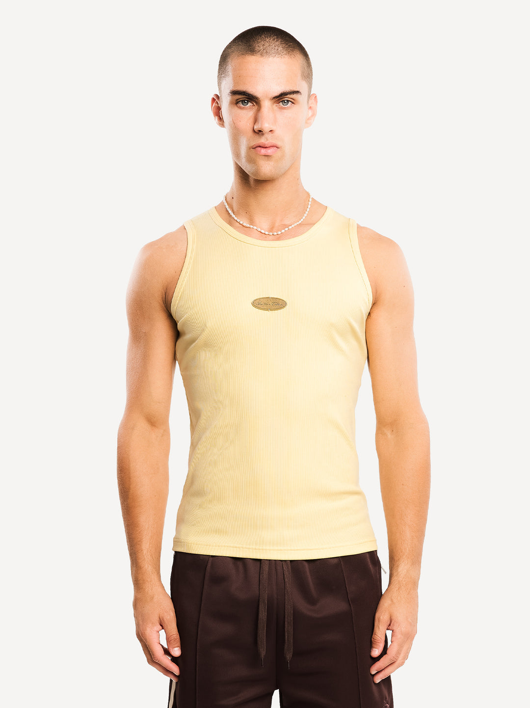Patch Ripped Tanktop — Brown
