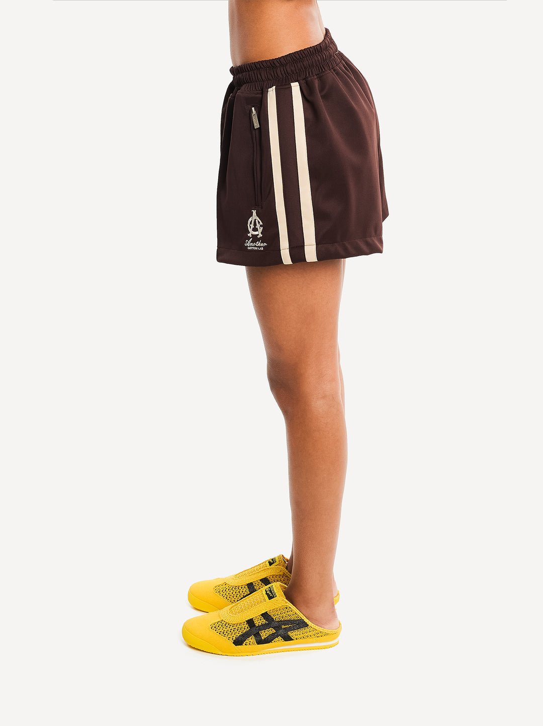 WMN Everyday Track Shorts — Dark Brown