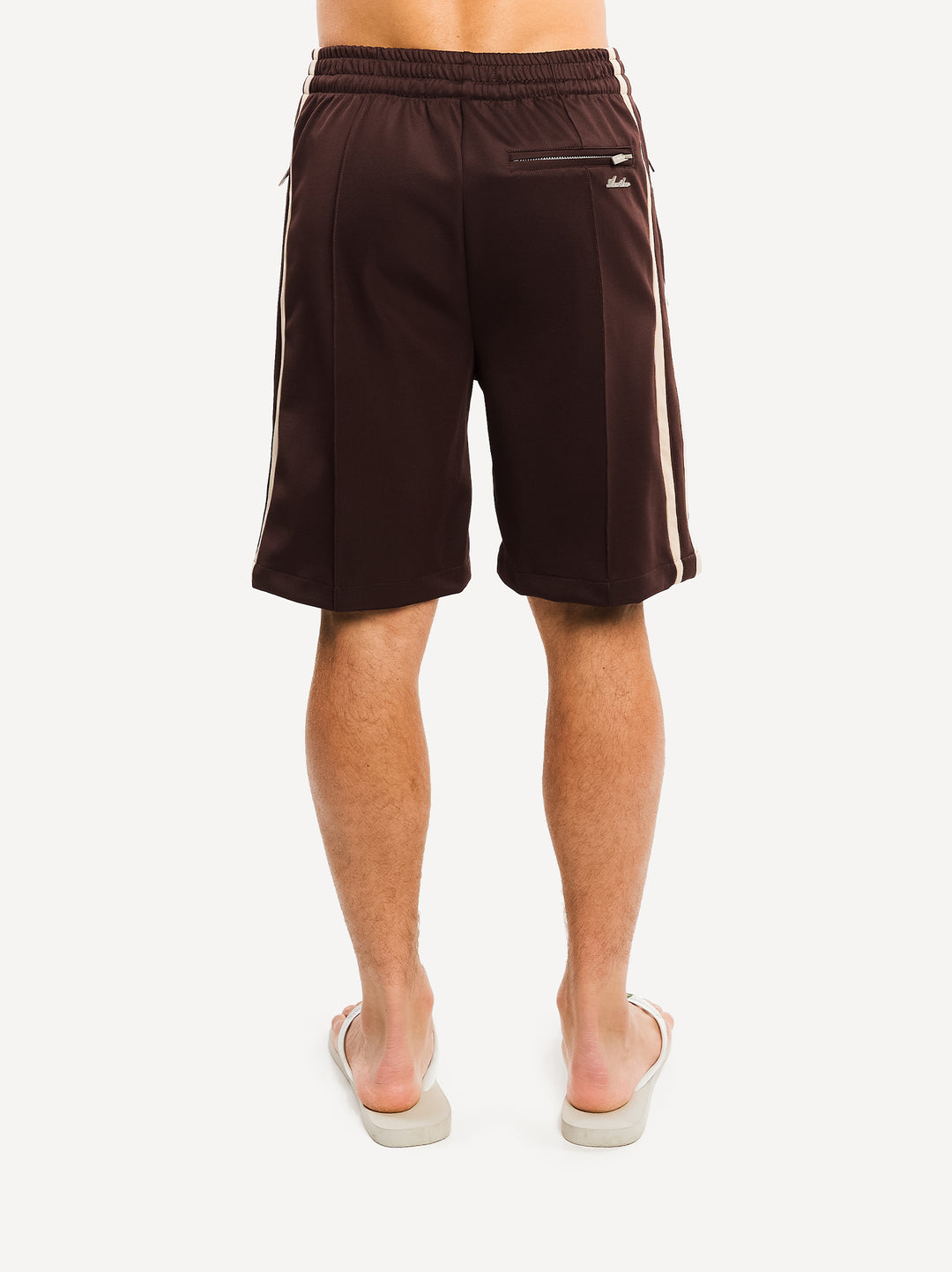 Everyday Wide-Fit Track Shorts — Dark Brown