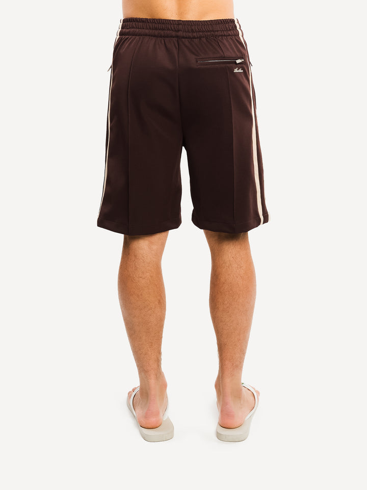 Everyday Wide-Fit Track Shorts — Dark Brown