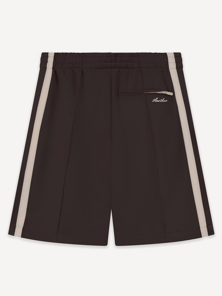 Everyday Wide-Fit Track Shorts — Dark Brown