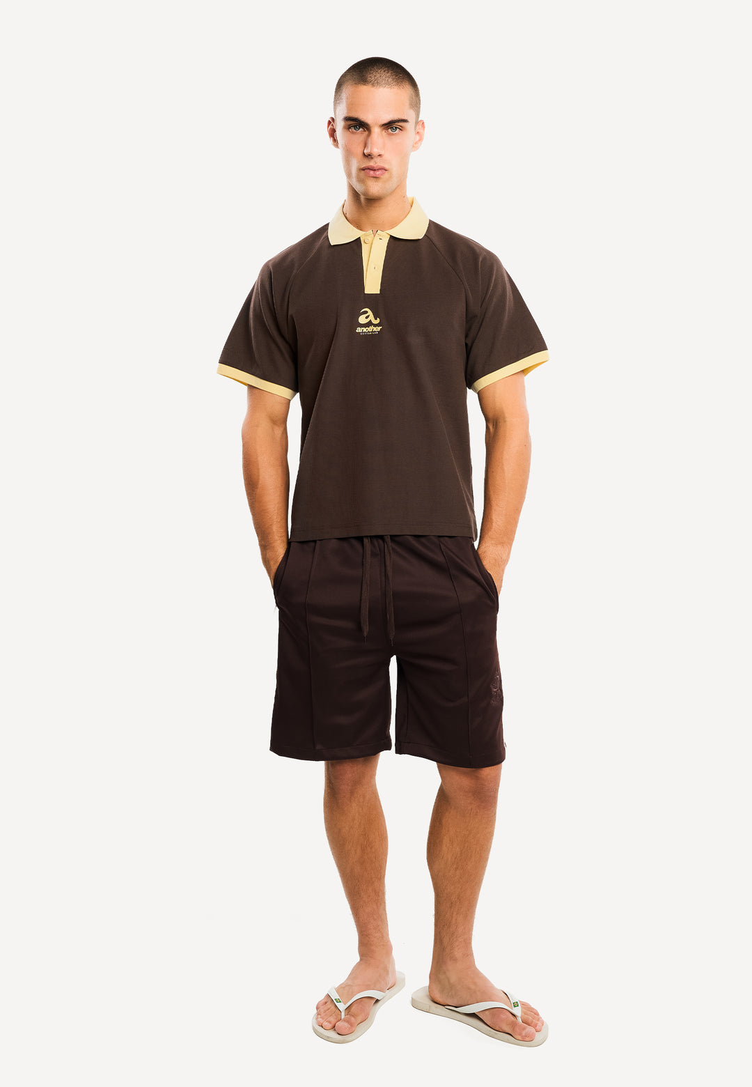 Everyday Wide-Fit Track Shorts — Dark Brown