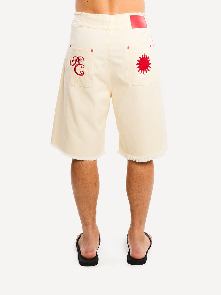 Hï Sunset Denim Shorts — Off White