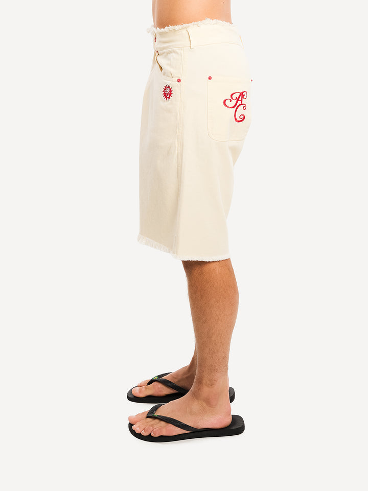 Hï Sunset Denim Shorts — Off White