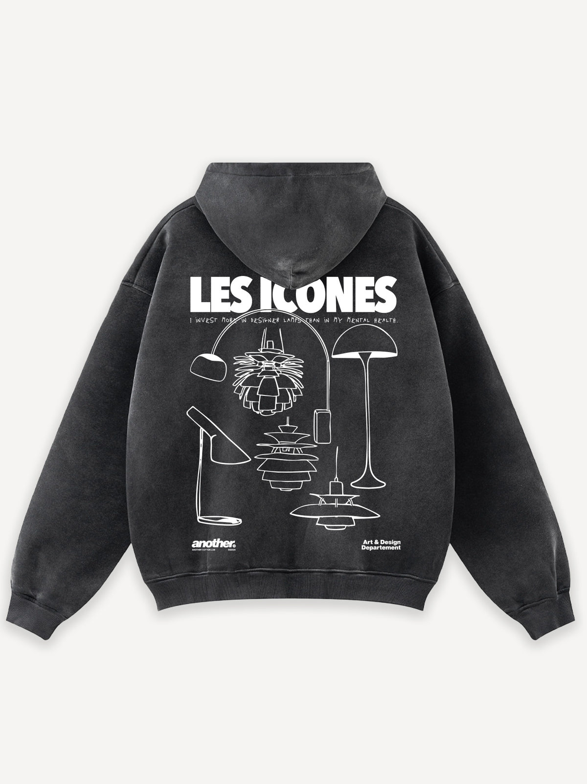 Les Icônes Oversized Hoodie – Washed Black