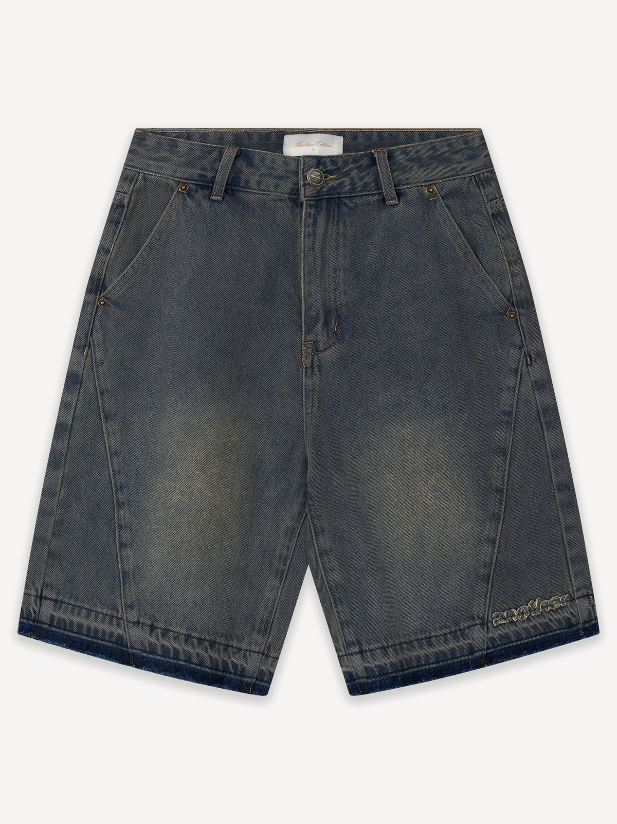 Destroyed Baggy Denim Shorts – Washed Grey