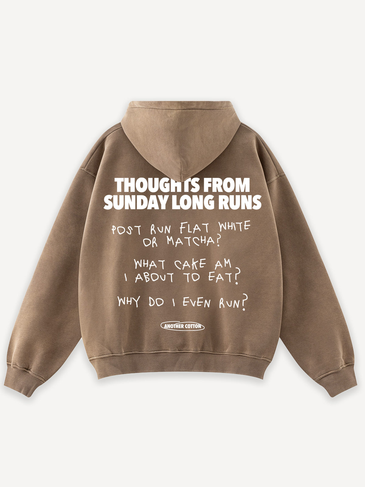 Sunday Long Runs Oversized Hoodie – Washed Brown