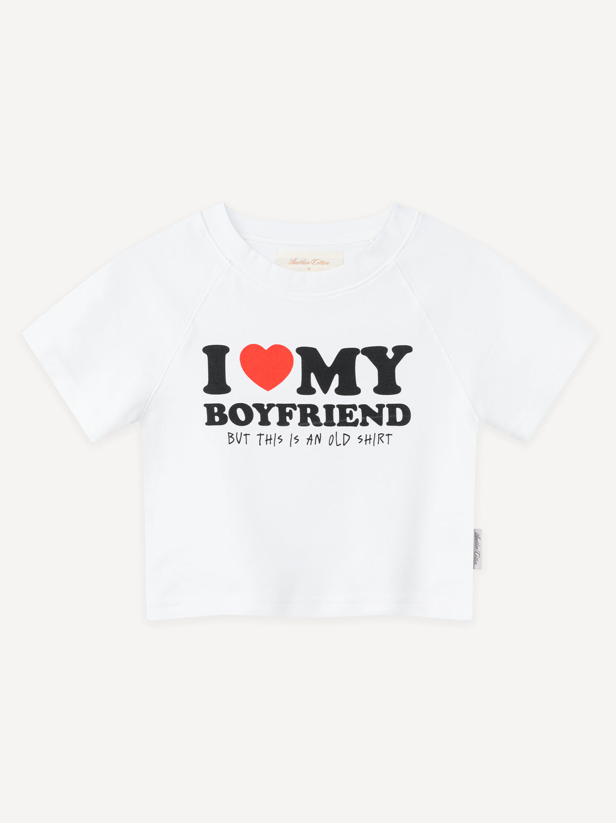 Love my Boyfriend Crop Top – White