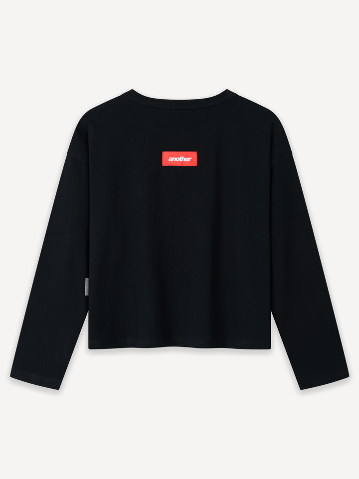 Love My Girlfriend Cropped Longsleeve — Black