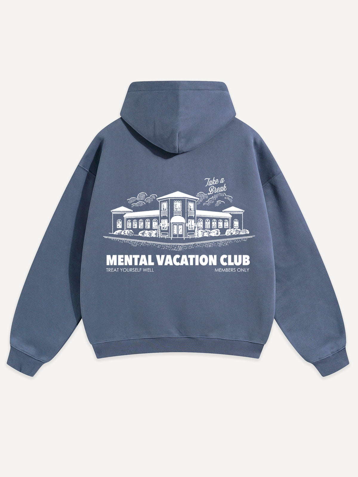 Mental Vacation Club Oversized Hoodie – Vintage Blue