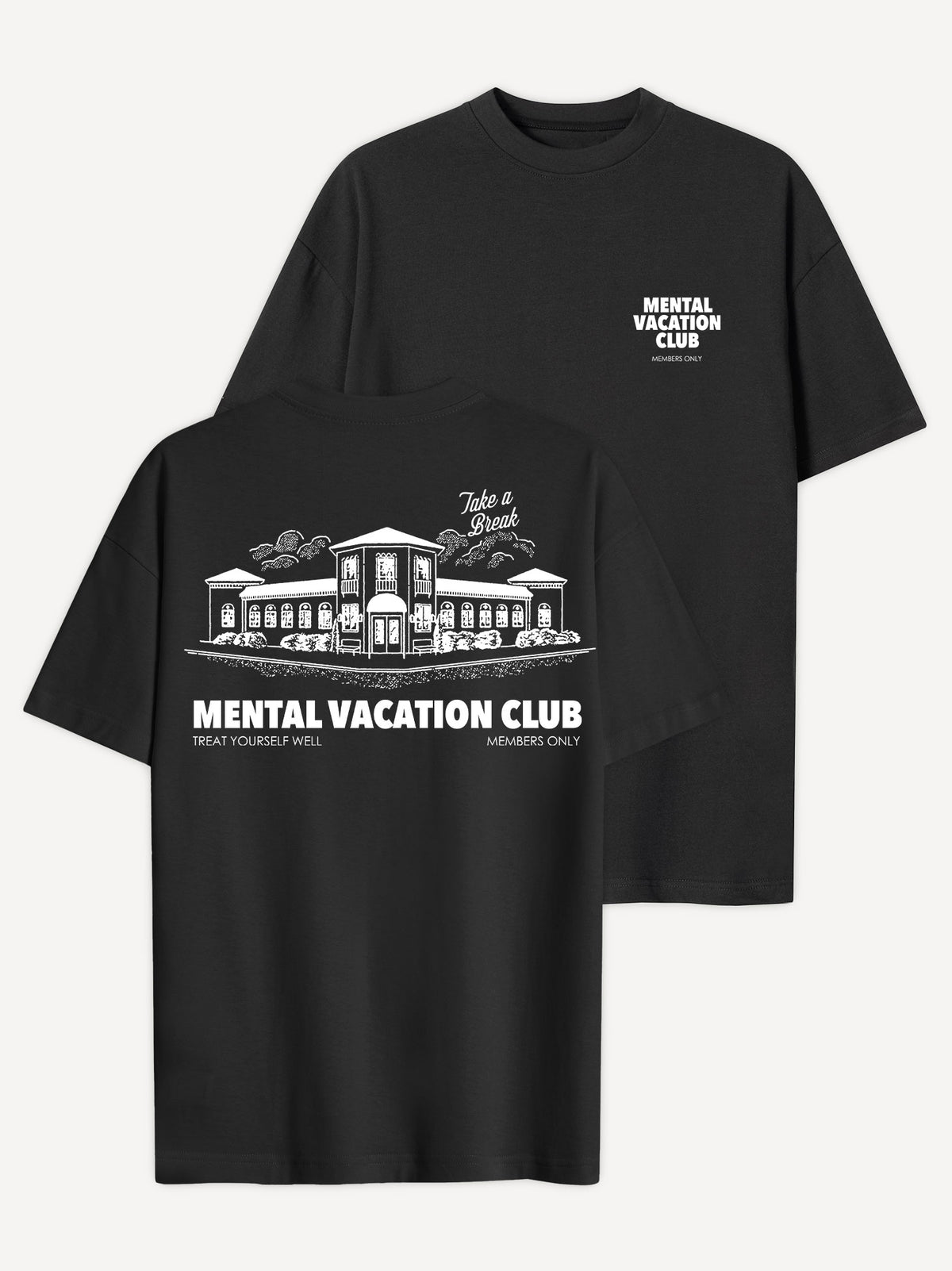 Mental Vacation Club T-Shirt – Zwart
