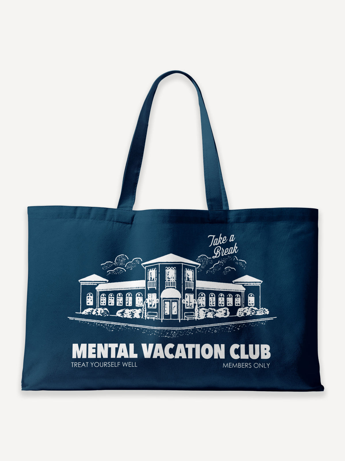 Mental Vacation Club Oversized Canvas Bag – French Navy