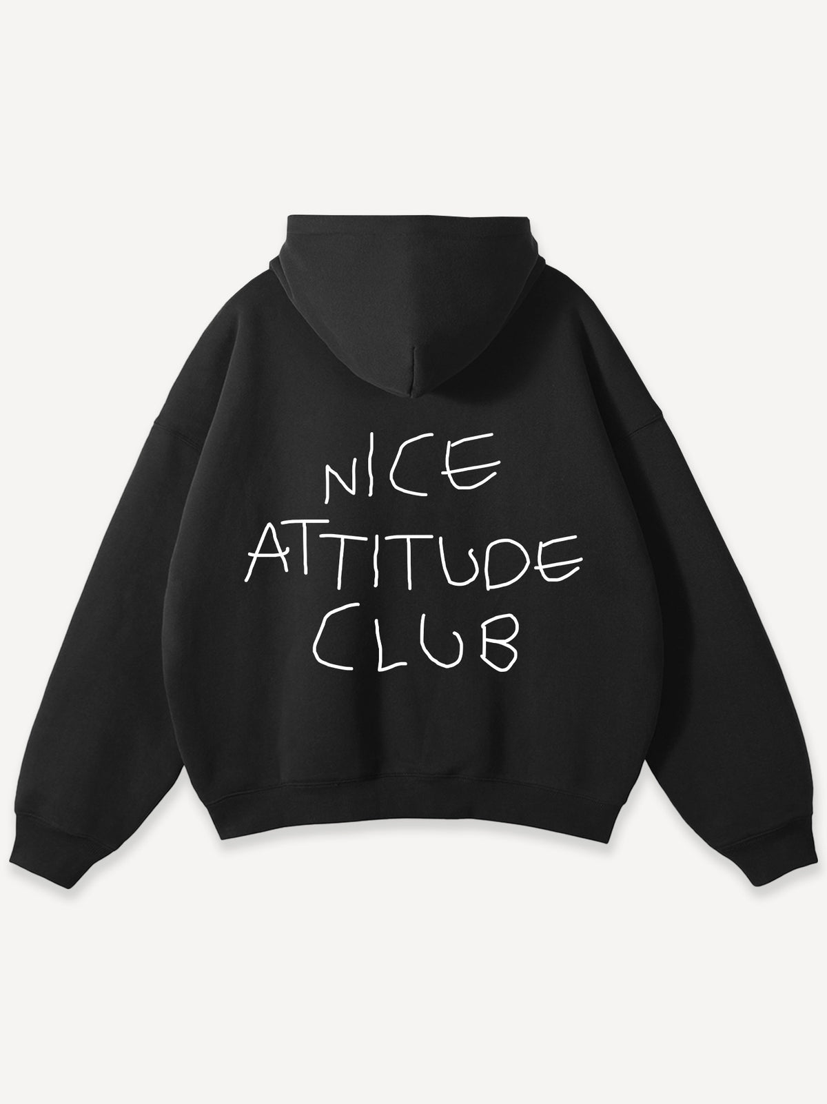 Nice Attitude Club Oversized Hoodie – Black