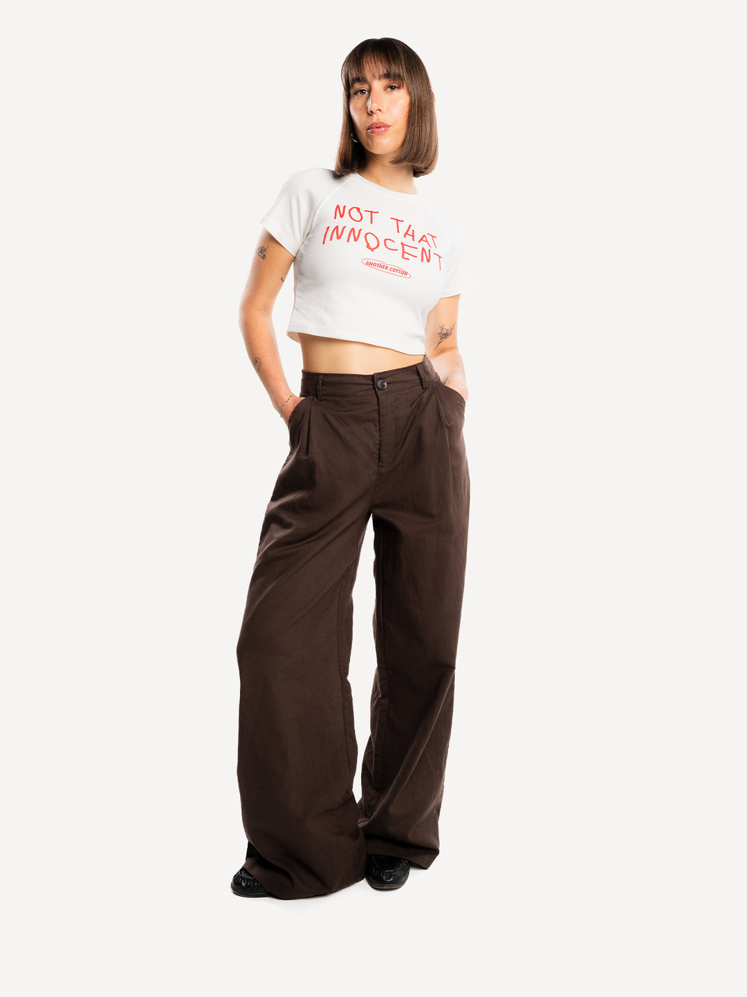 Not Innocent Crop Top — White