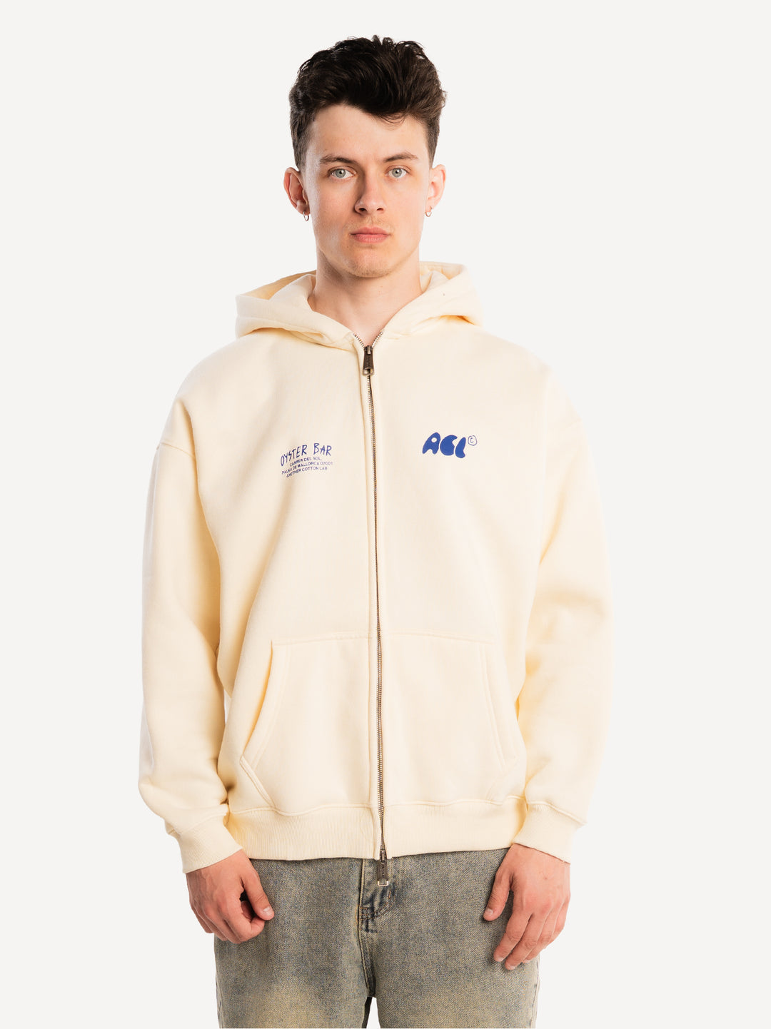 Oyster Bar Zip Hoodie — Off White