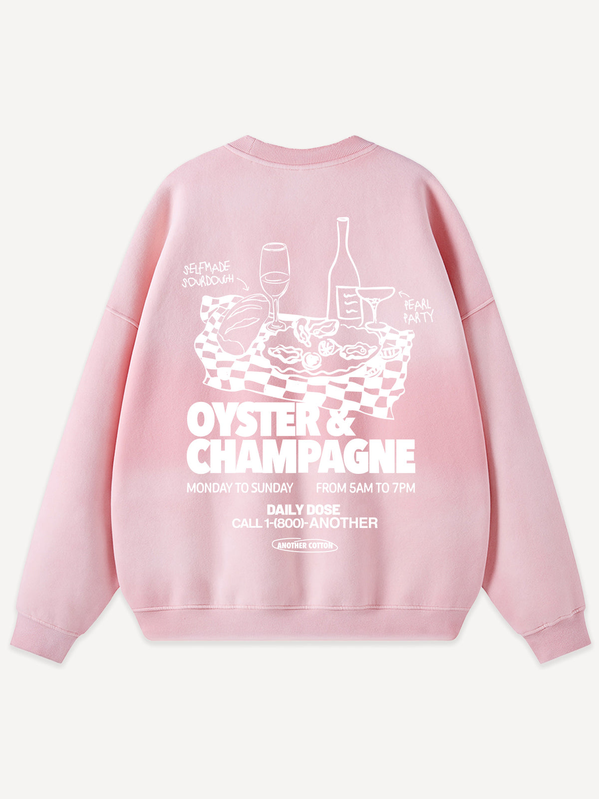 Oyster & Champagne Oversized Sweatshirt – Washed Pink
