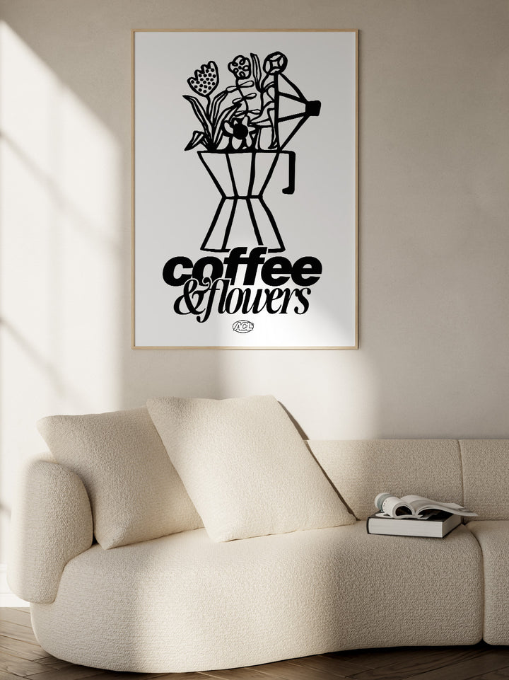 Coffee & Flowers Poster