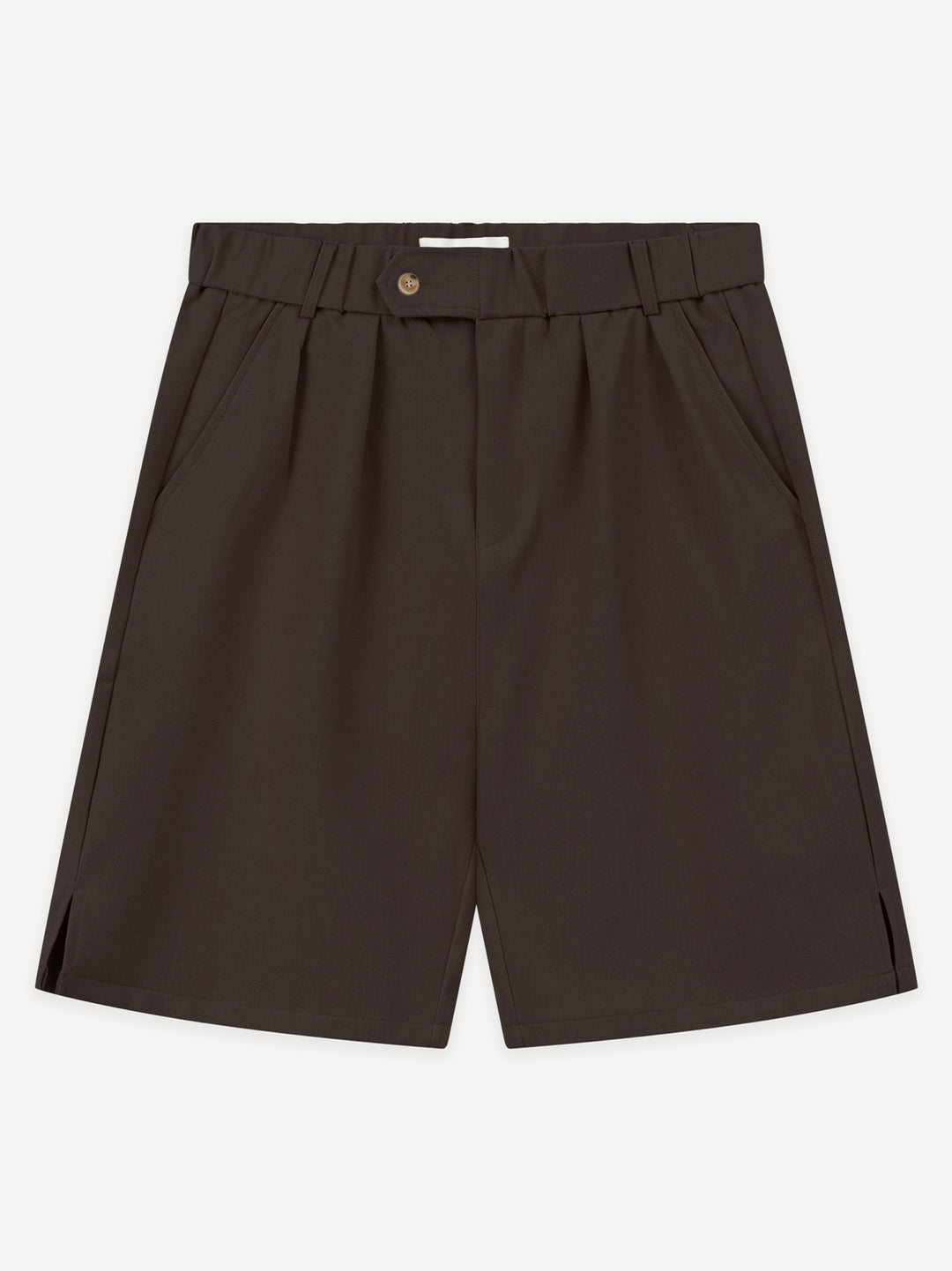 Ragazzi Pleated Shorts — Dark Brown