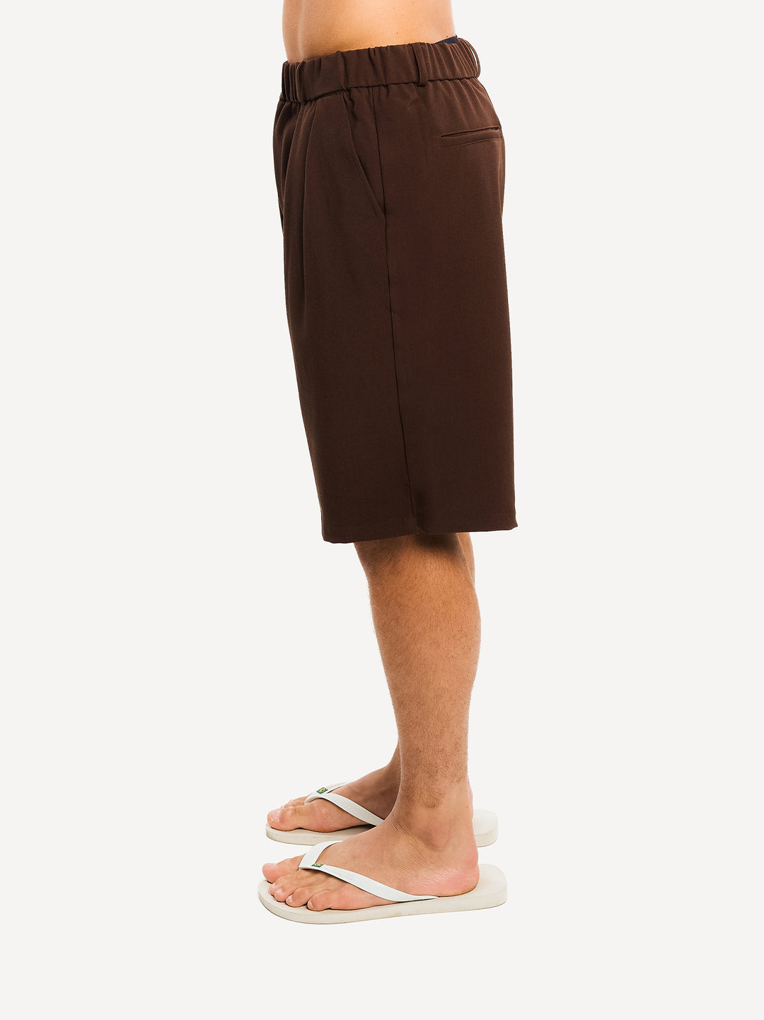 Ragazzi Pleated Shorts — Dark Brown