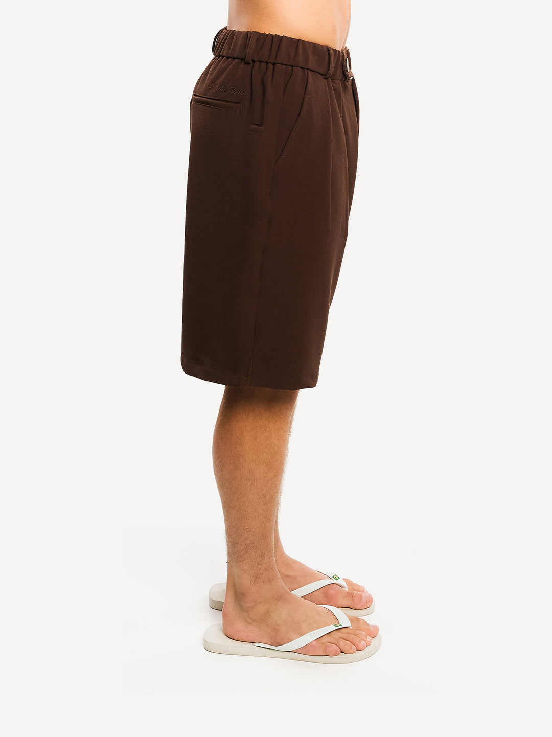 Ragazzi Pleated Shorts — Dark Brown