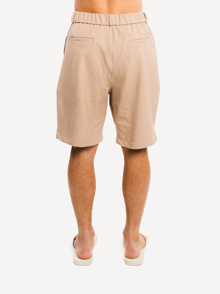 Ragazzi Pleated Shorts — Beige