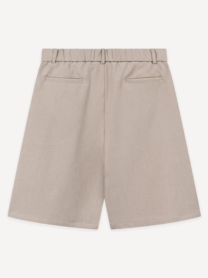 Ragazzi Pleated Shorts — Beige