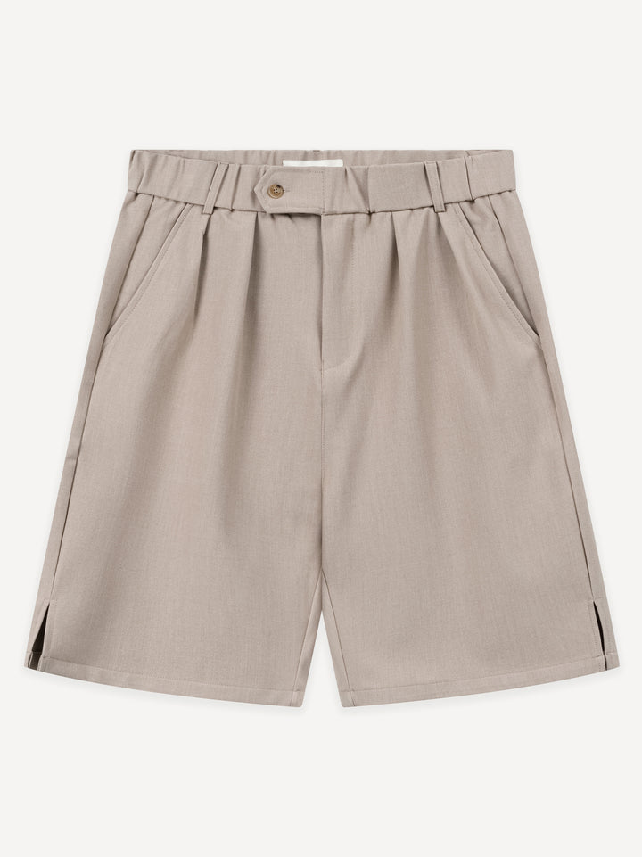 Ragazzi Pleated Shorts — Beige