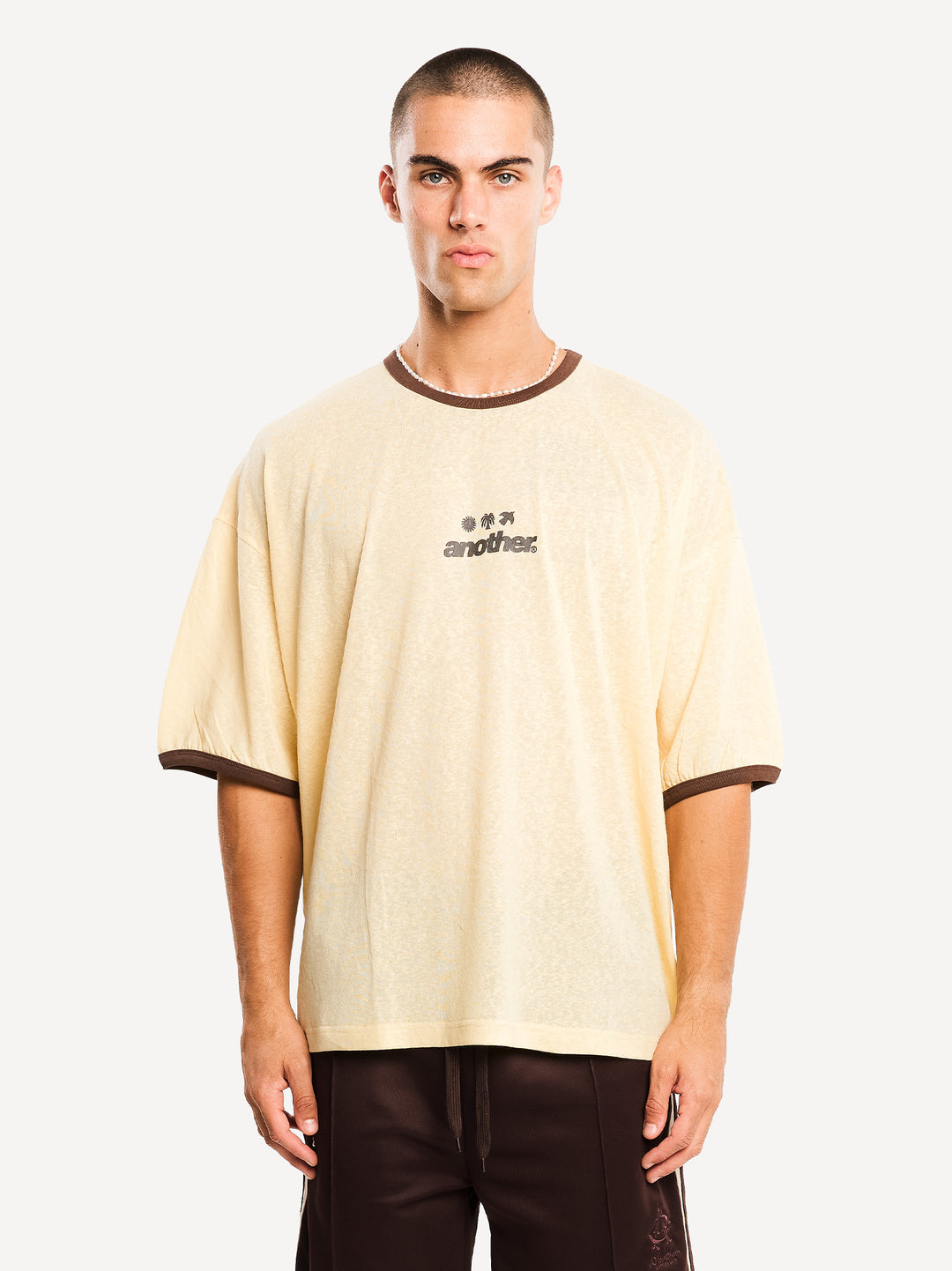 Rave & Athletic Dept. Ringer T-Shirt — Beige