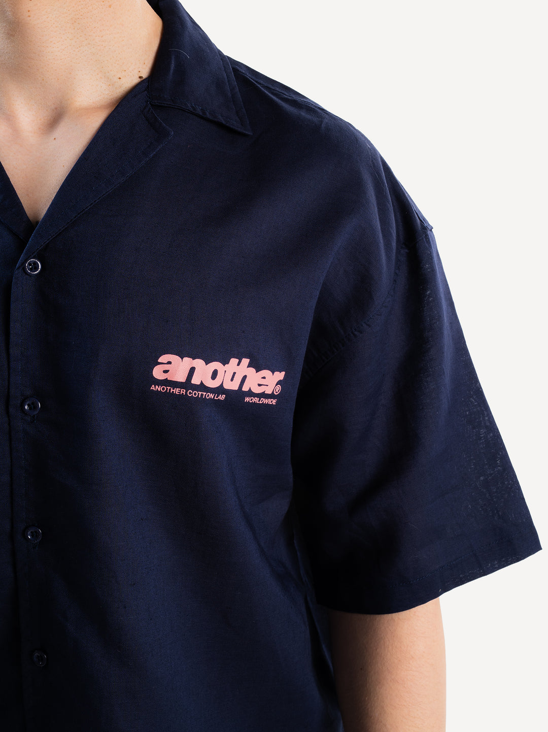 Rave & Athletic Dept. Linen Bowling Shirt — Navy Blue