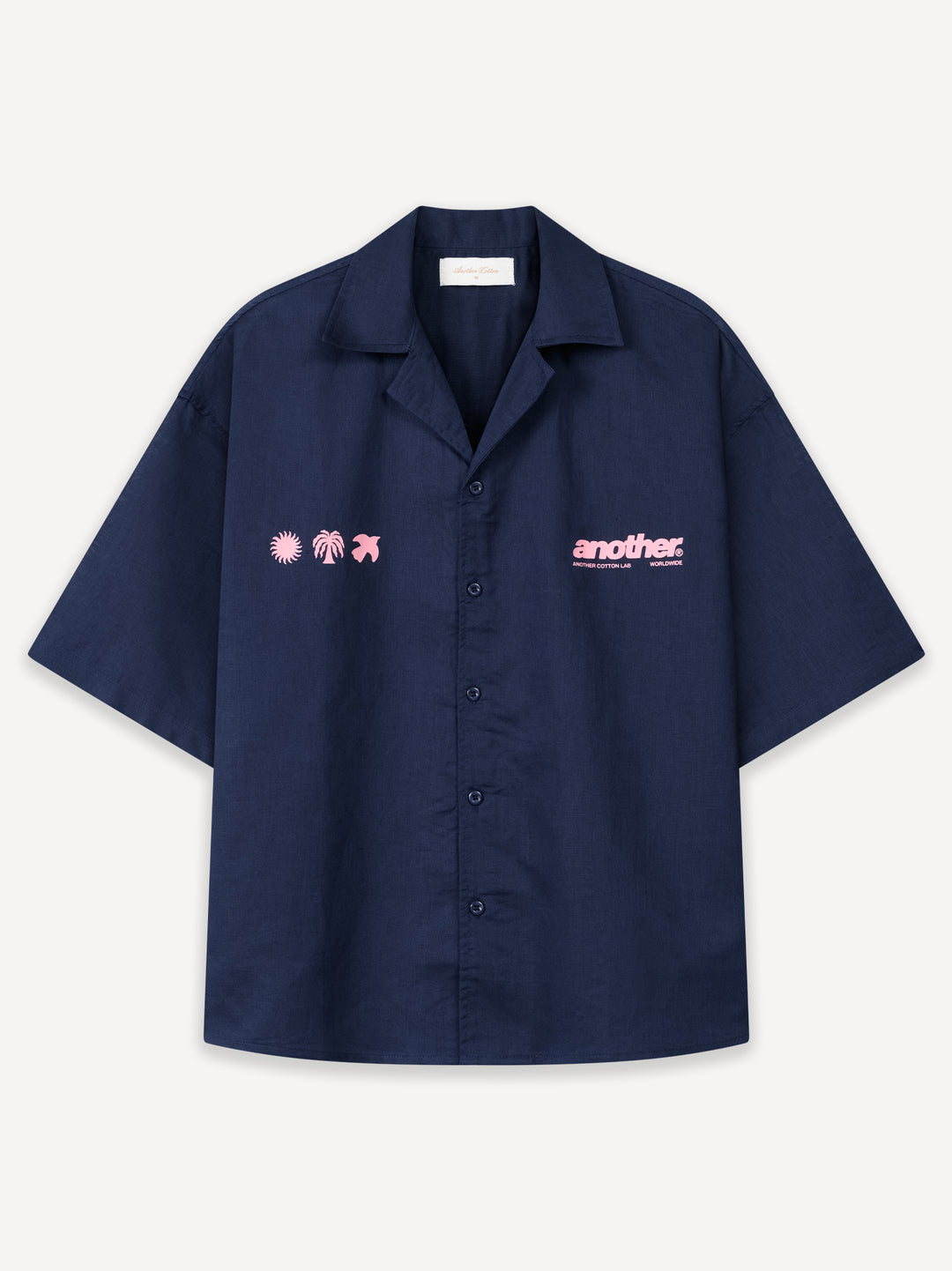 Rave & Athletic Dept. Linen Bowling Shirt — Navy Blue