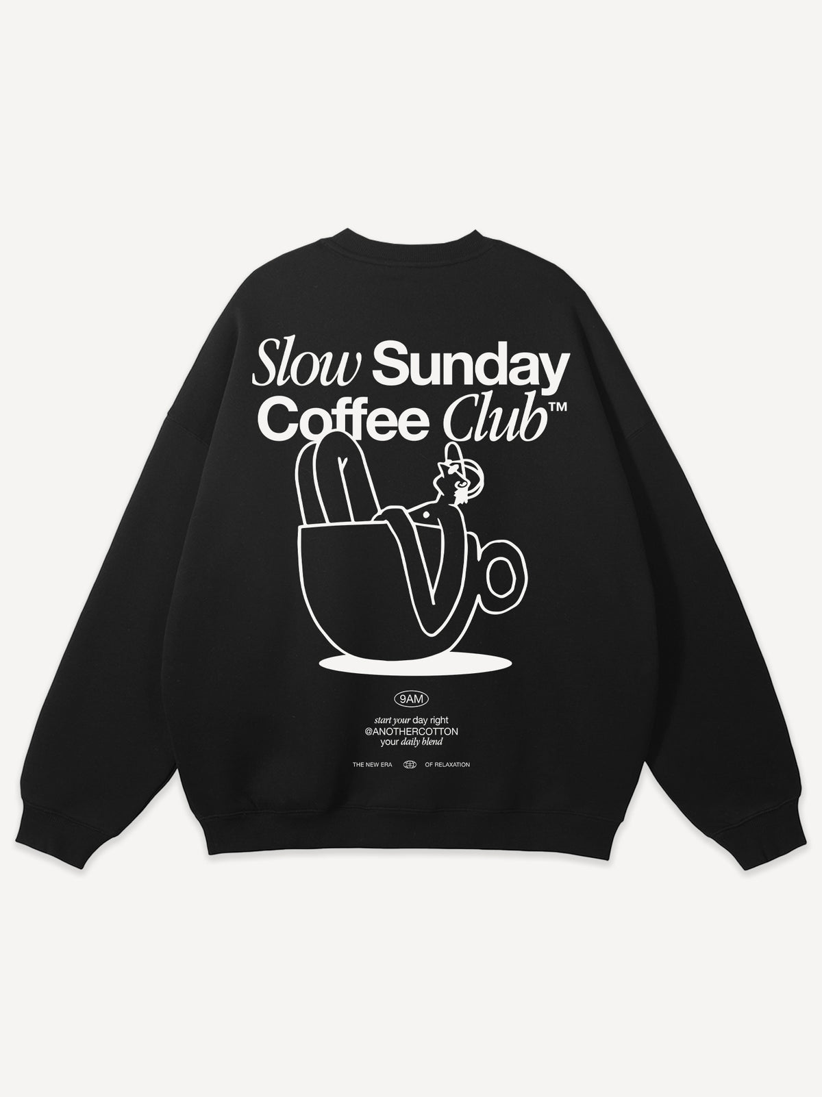 Slow Sunday Unisex Oversize Sweatshirt – Zwart