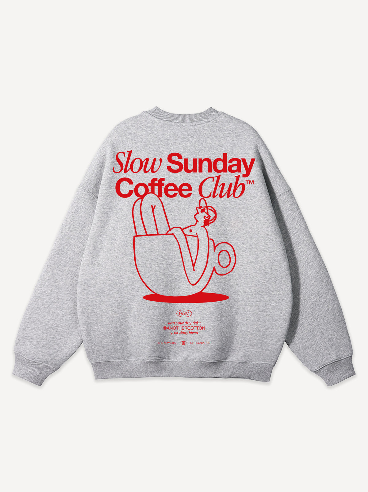 Slow Sunday Unisex Oversize Sweatshirt – Heather Grey