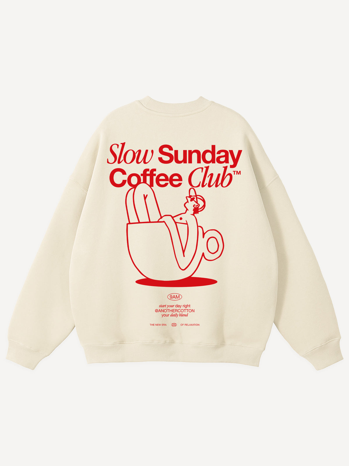 Slow Sunday Unisex Oversize Sweatshirt – Off White