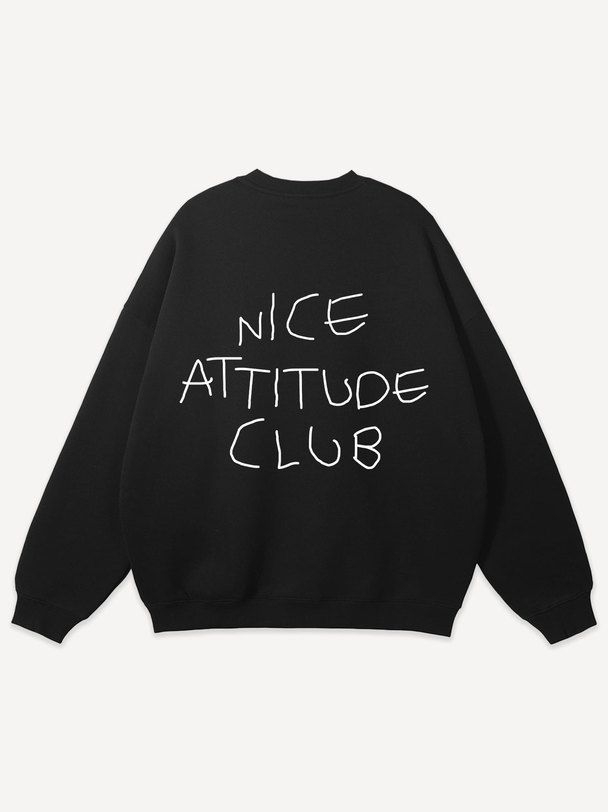 Nice Attitude Club Unisex Oversize Sweatshirt – Zwart