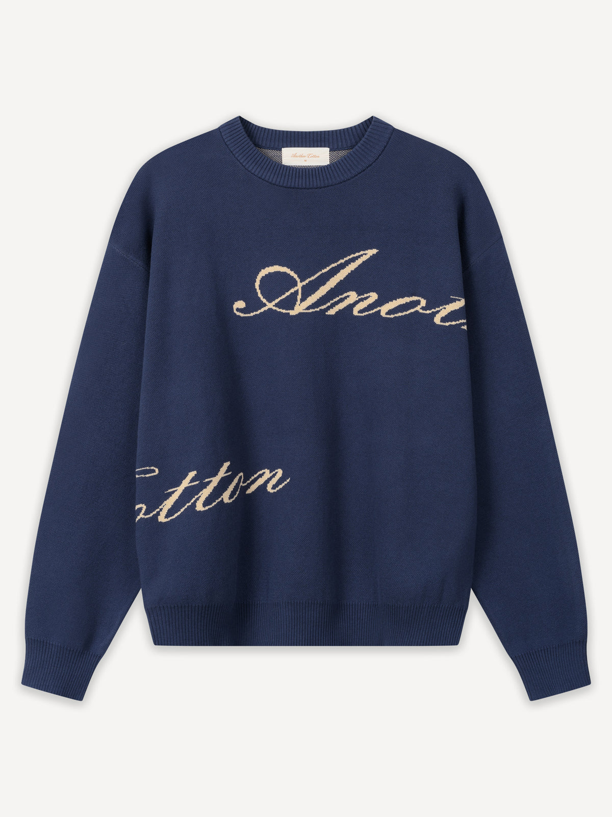 Cotton Signature Knit Sweater – Navy Blue