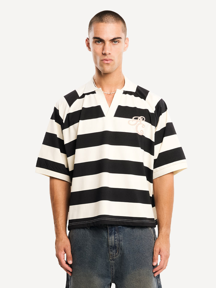 Suenos Stripes Resort Polo — Dark Blue Striped