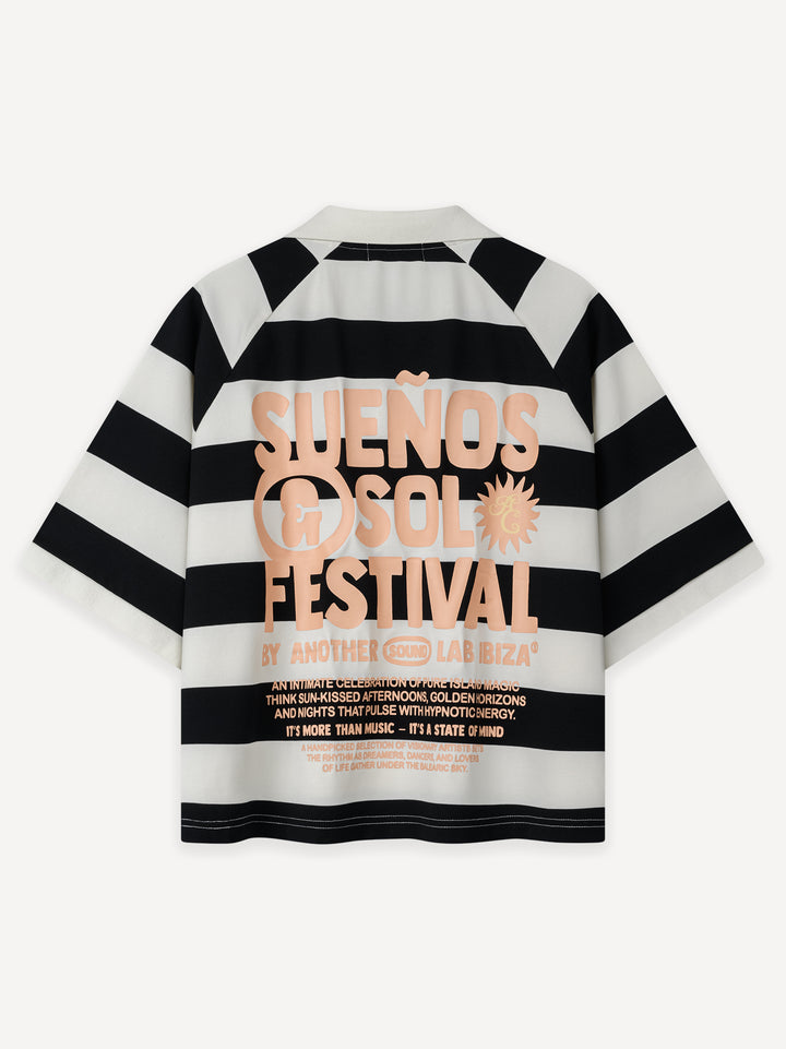 Suenos Stripes Resort Polo — Dark Blue Striped