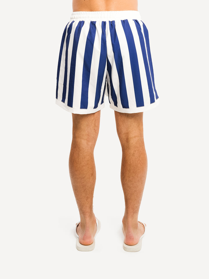 Striped Swim Short — Blue Stripes