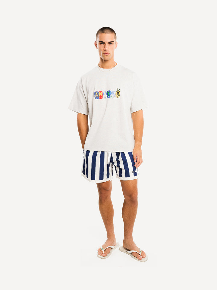 Striped Swim Short — Blue Stripes