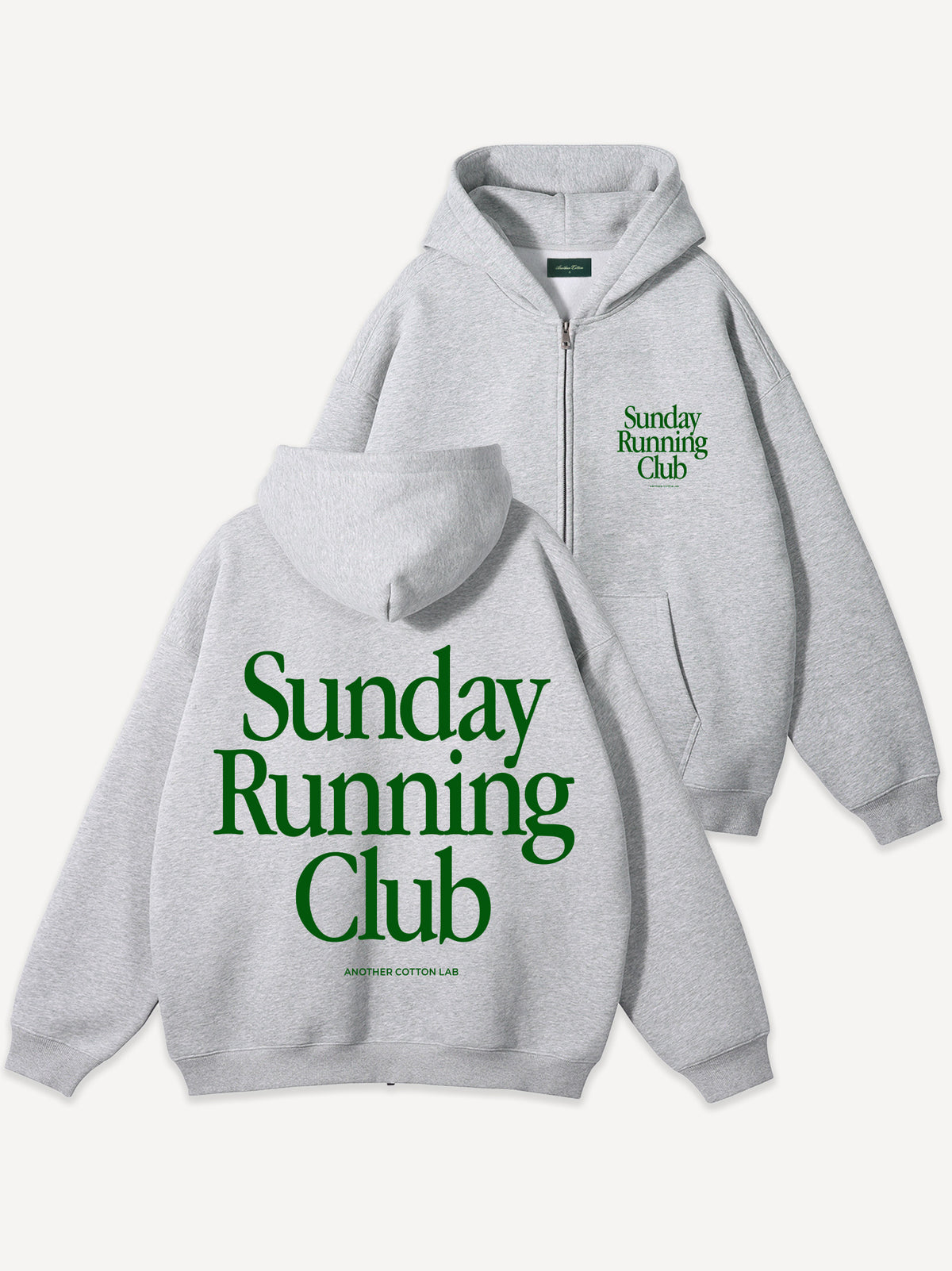 Sunday Running Club Zip Hoodie – Heather Grey