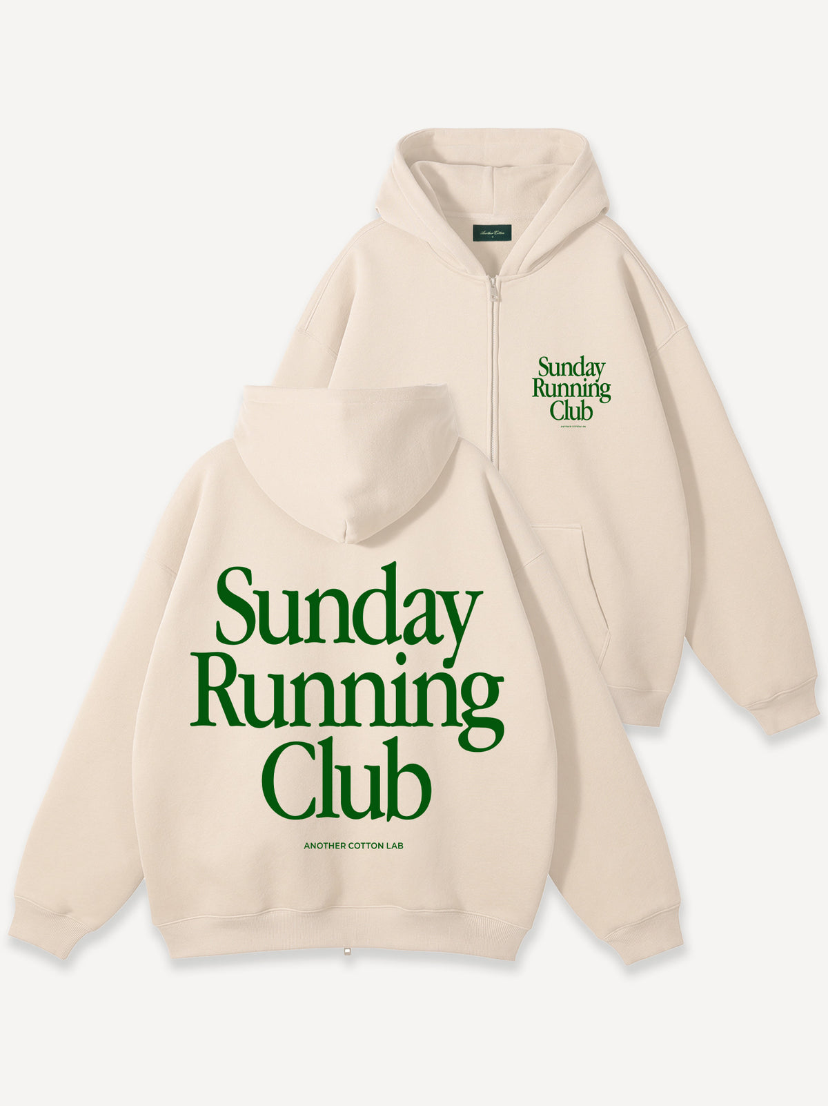 Sunday Running Club Zip Hoodie – Off White