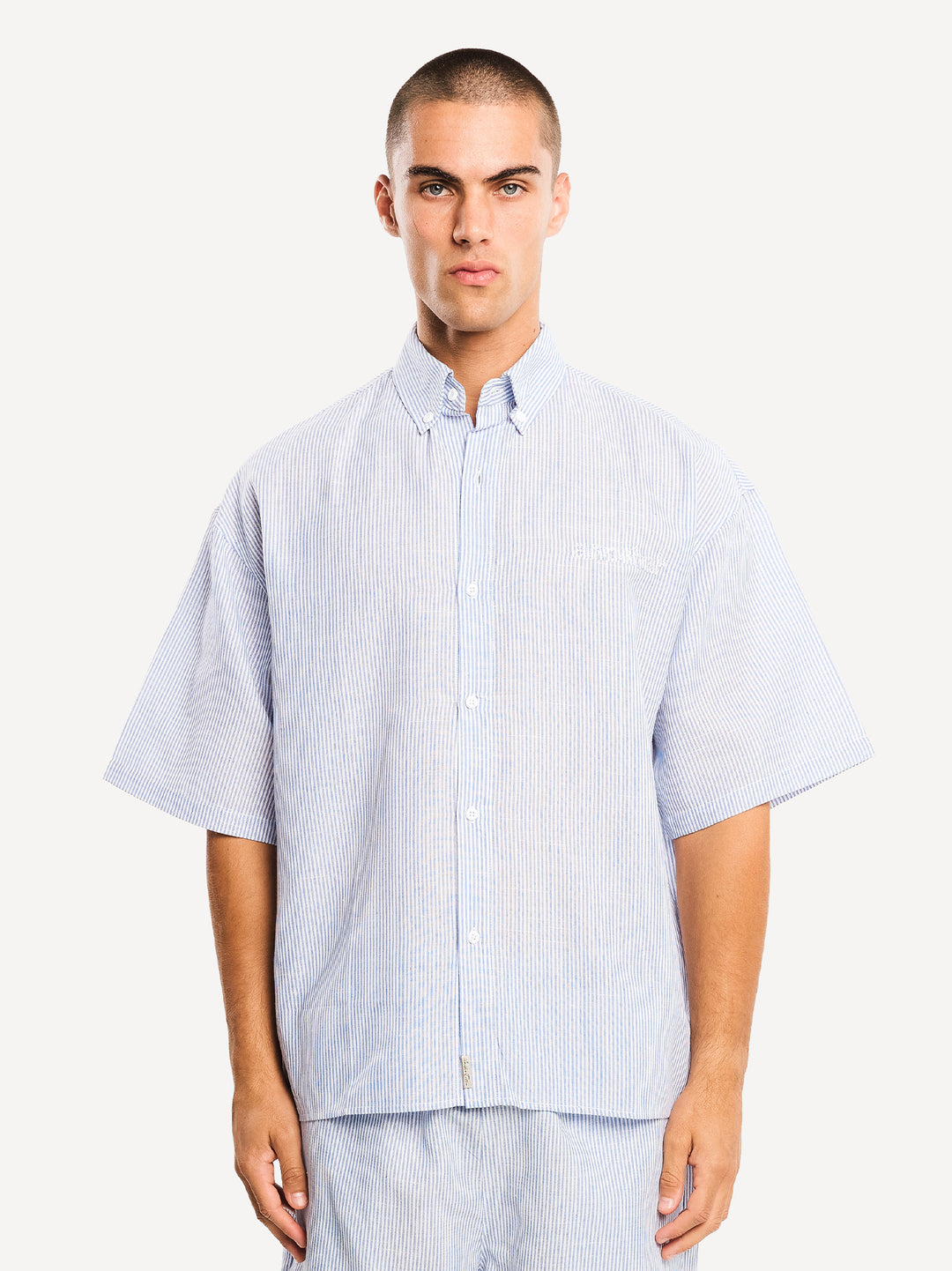 The Short Sleeve Shirt — Blue Striped